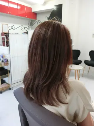 カラー セミロング nao 艶カラー・髪質改善のヘアスタイル