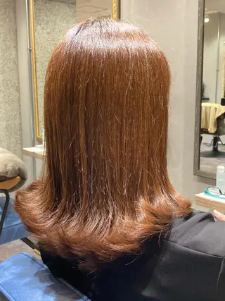 セミロング カラー 浅野 順一のヘアスタイル