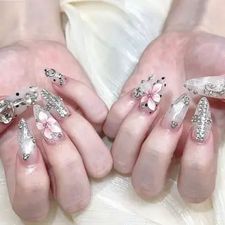 ネイル 🍑長さだし ワンホン💅モモコのネイルデザイン