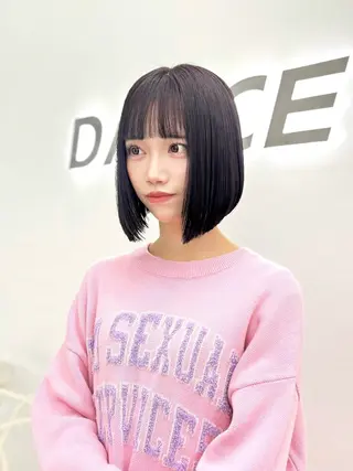 ミディアム カラー ヘアアレンジ 縮毛矯正🤍 盛れるボブ/ひかりのヘアスタイル