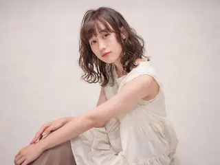 ミディアム カラー 豊中駅3分eha レッスンモデルのヘアスタイル