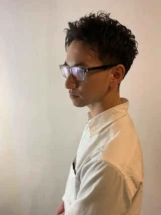 ミディアム パーマ メンズ 田中 千恩のヘアスタイル