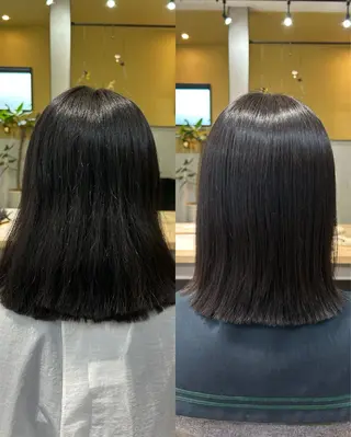 ミディアム パーマ hubhair レイヤー/透明感のヘアスタイル