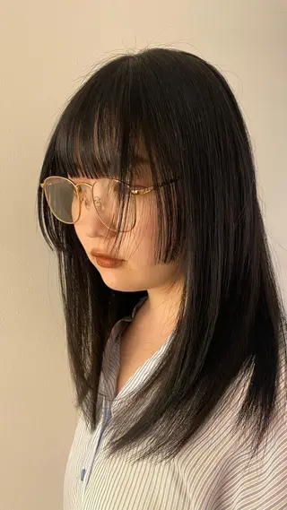 セミロング カラー パーマ ヘアアレンジ レイヤーカット パーマ/髪質改善のヘアスタイル