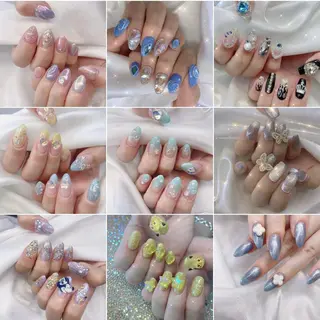 ネイル 渋谷／チップ長さ出し 👑アプレgel-xのネイルデザイン