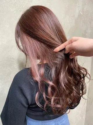 ロング カラー パーマ ヘアアレンジ メンズ キッズ ネイル マツエク・マツパ 艶ピンク*ヘアセット 🌙shioriのヘアスタイル