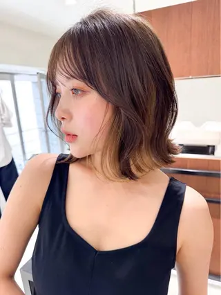 セミロング カラー ヘアアレンジ 🫧透明感カラー/ Wカラー🫧namiのヘアスタイル