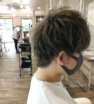 ショート カラー メンズ ショート×ブリーチ Lyuca/yujiのヘアスタイル