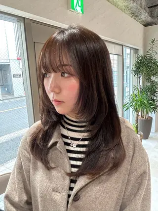 セミロング 横浜/韓国レイヤー /透明感カラー🌷のヘアスタイル