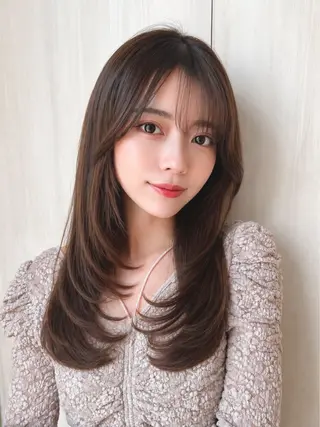 セミロング 🧡くびれヘア/前髪 顔周り🧡久原結衣のヘアスタイル