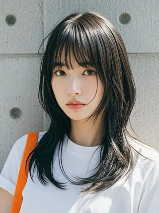 セミロング ウルフカット 811 大阪梅田 ウルフのヘアスタイル