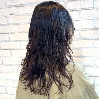 セミロング パーマ 横浜パーマ🌐ボブ✨ 暖色カラーもえかのヘアスタイル