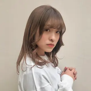 セミロング カラー JURI🤎 ワンカールレイヤーのヘアスタイル