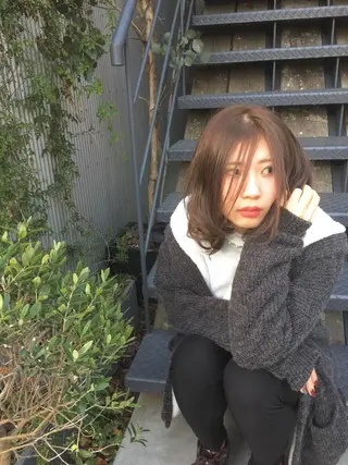 ミディアム 不動令 認定カラーリストのヘアスタイル