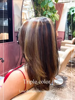 セミロング カラー 表参道Lise おおいしおりのヘアスタイル