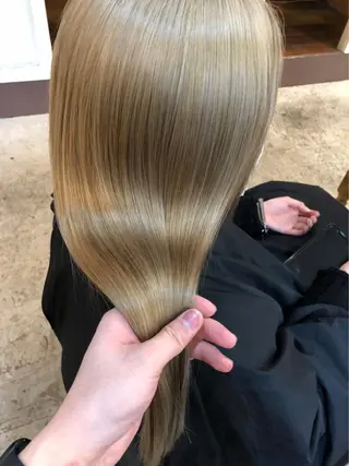 ロング カラー 縮毛矯正×髪質改善 小笠原大樹のヘアスタイル