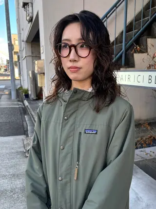 ミディアム パーマ 松永 なつみのヘアスタイル