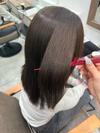 ミディアム ルナ🫐縮毛矯正 🫐髪質改善のヘアスタイル