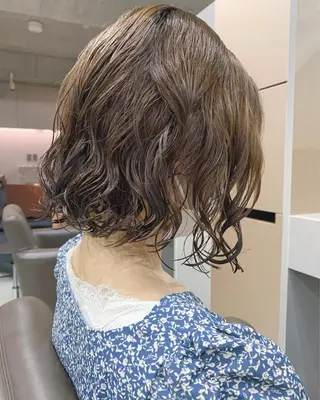 ショート パーマ ボブパーマコテ巻き風 パーマNo1深江秀平のヘアスタイル