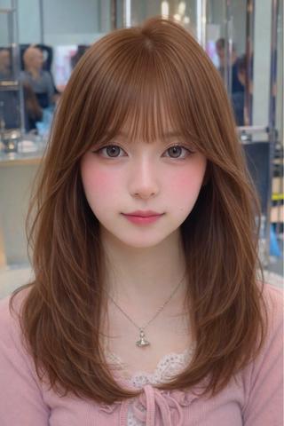 ミディアム カラー パーマ ヘアアレンジ レイヤー/縮毛矯正/ ブリーチなし吉村清志のヘアスタイル