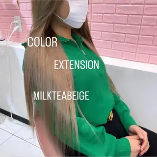 ロング カラー エクステ🩵ブリーチ 韓国ヘア🩵KAEのヘアスタイル