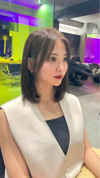 ミディアム 福岡美髪矯正/ KAEDEのヘアスタイル