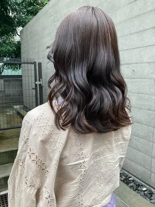 ミディアム ✨色持ちの良い艶 カラー✨蟹江真世のヘアスタイル