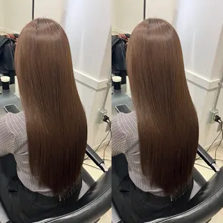 ロング 縮毛矯正/髪質改善 カラー/レイヤーのヘアスタイル