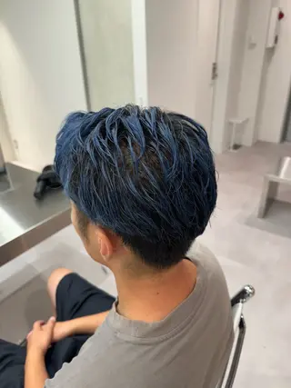 ショート カラー メンズ ブリーチ/パーマ特化 片平和寿のヘアスタイル