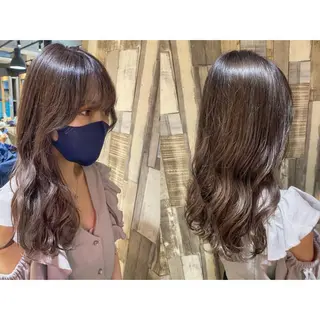 カラー 🩵盛れる顔周り/ 艶カラーemi🩵のヘアスタイル