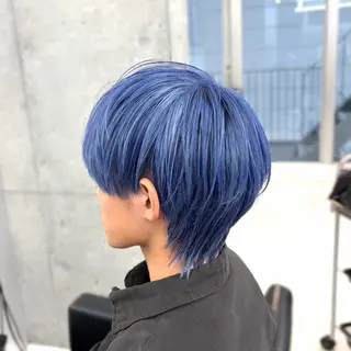 ミディアム カラー メンズ ʜᴀʀᴜᴋᴀ♱メンズ ウルフ/ブリーチのヘアスタイル