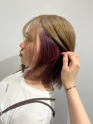 ショート レイヤーカット/ Wカラー/りぃの。のヘアスタイル