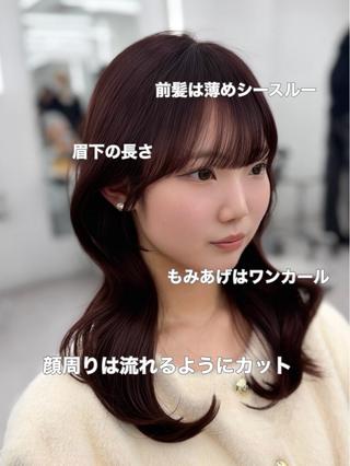 ロング カラー 韓国ヘア/顔周り ヘアセット/加藤優里のヘアスタイル
