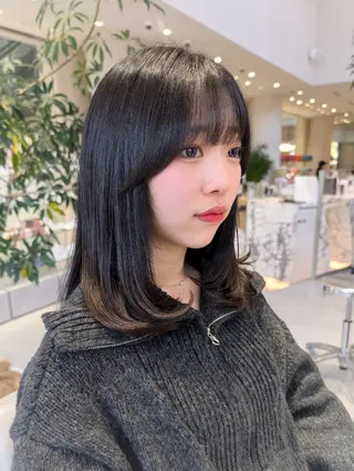 ミディアム 🫧暖色愛され透明感 🍒カラー千優のヘアスタイル