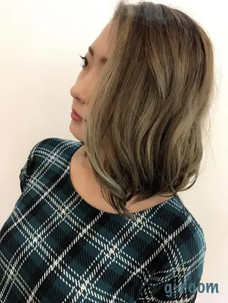 ミディアム カラー 大山 雅矢のヘアスタイル