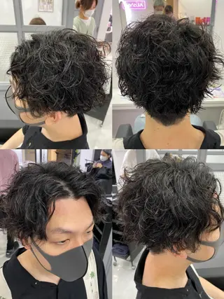 ショート カラー パーマ ヘアアレンジ メンズ 🔥メンズパーマ 特化 渡辺一翔のヘアスタイル
