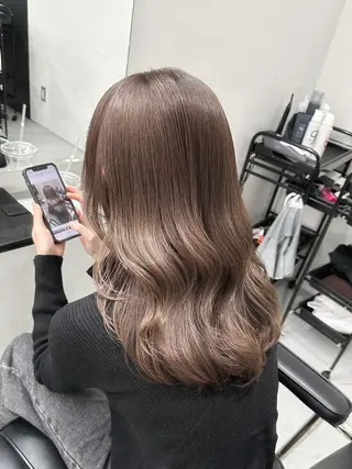 ミディアム ミルクティーベージュ 新潟万代/MANA♡のヘアスタイル