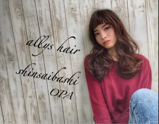 セミロング カラー エクステ/レイヤー 落合/心斎橋のヘアスタイル
