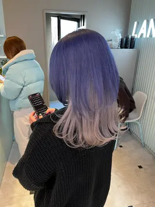 セミロング カラー ブリーチカラー 🩵MIZUKIのヘアスタイル
