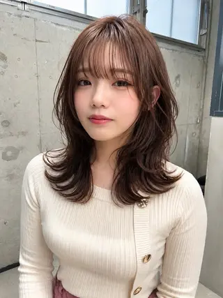 セミロング 透明感爆モテカラー Hitoshiのヘアスタイル