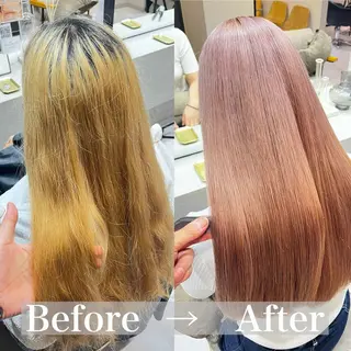 セミロング カラー 艶カラーsora🐰 カラーモデル募集🩵のヘアスタイル