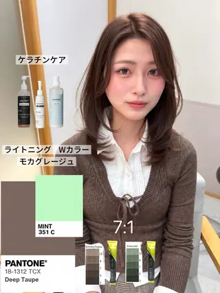 ミディアム カラー 👑カラー特化/ 暗髪/艶髪/髪質改善のヘアスタイル