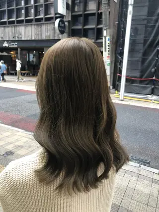 セミロング カラー 縮毛矯正/髪質改善 予約はリクエストからのヘアスタイル