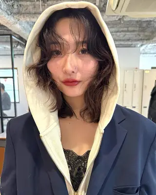 ミディアム カラー パーマ honen hairのヘアスタイル