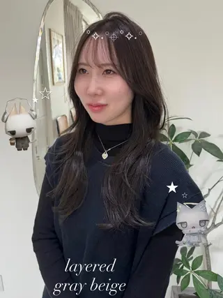 ロング レイヤーカット❤︎ 韓国ヘア❤︎YUKAのヘアスタイル