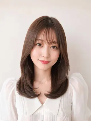 ミディアム 🧡くびれヘア/前髪 顔周り🧡久原結衣のヘアスタイル
