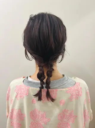 ミディアム カラー ヘアアレンジ 西山 紗耶香🪽 透明感カラー/ボブのヘアスタイル
