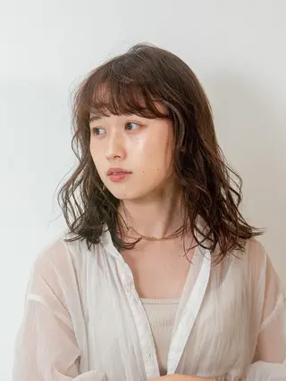 ミディアム カラー 豊中駅3分eha レッスンモデルのヘアスタイル
