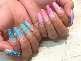 ネイル 韓国/ワンホン/長さ 出しつけ放題🎀のネイルデザイン