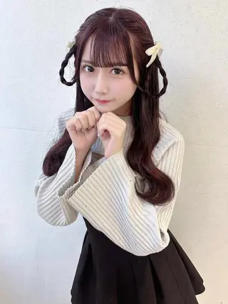 ロング ヘアアレンジ 無料カットモデル💞 ピンク💞みどりのヘアスタイル